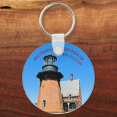 Southeast Light house, Block Island RI Keychain キーホルダー (正面)