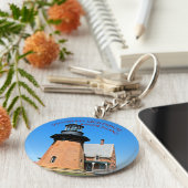Southeast Light house, Block Island RI Keychain キーホルダー (側面)