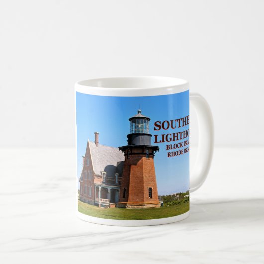 Southeast Light house, Block Island, RI Mug コーヒーマグカップ (正面右)