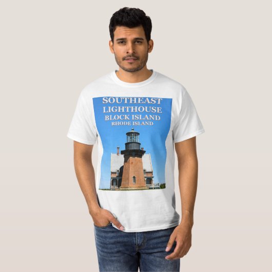 Southeast Light House, Block Island, RI Tシャツ (正面フル)