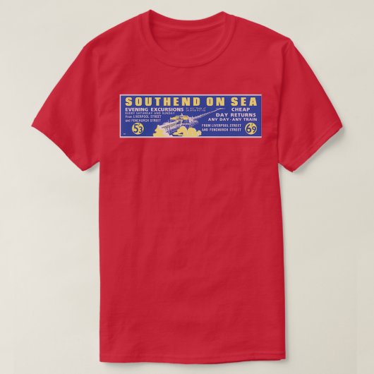 Southend on Sea Railway Advert 1950s Tシャツ (デザイン正面)
