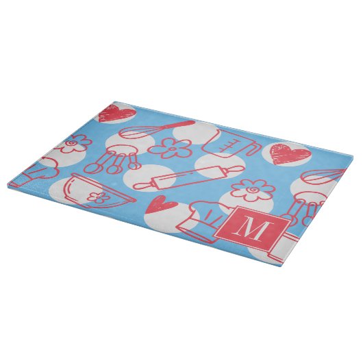 Southern Baking Polka Dot Pattern Recipe カッティングボード (角)