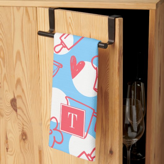 Southern Baking Polka Dot Pattern Recipe キッチンタオル (三つ折り)