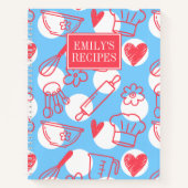 Southern Baking Polka Dot Pattern Recipe ノートブック (正面)