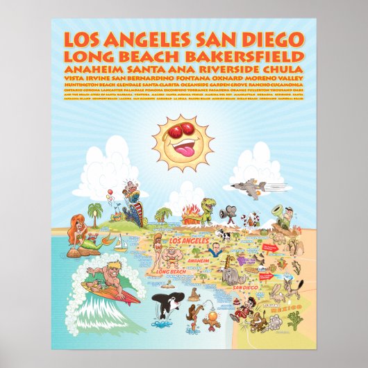 Southern California Cities 16x20ポスター ポスター (正面)