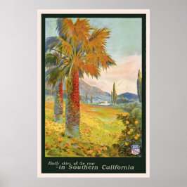 Southern California Vintage Travel Poster ポスター