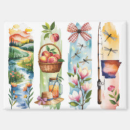 Southern Charm Watercolor Magnets | Peach Basket,  マグネット