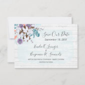 Southern Cotton 3Photoのカードを保存結婚する 招待状 (裏面)