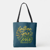 Southern Girls Let Jesus Do The Rest (ダーク) トートバッグ (裏面)