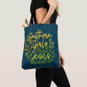 Southern Girls Let Jesus Do The Rest (ダーク) トートバッグ (クローズアップ)
