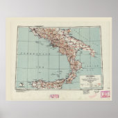 Southern Italy World War II Strategic Map (1943) ポスター (正面)