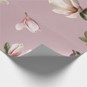 Southern Magnolia Blooms Mauve Pattern ラッピングペーパー (角)