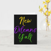 Southern Mardi Gras Quote Louisiana Gift New Orlea カード (黄色い花)