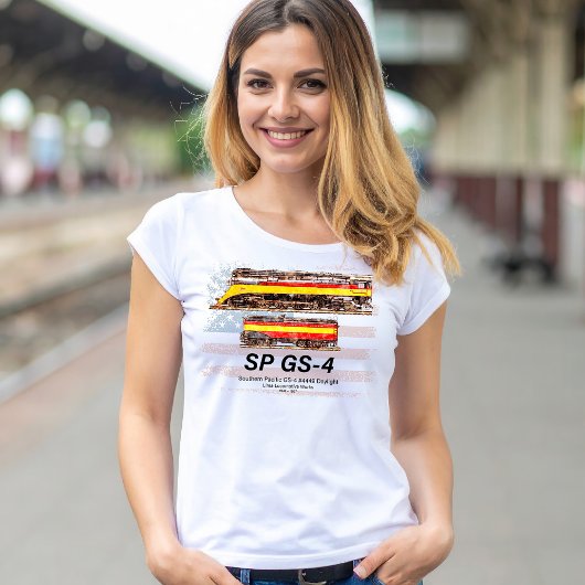 Southern Pacific GS-4 Daylight Locomotive profile Tシャツ