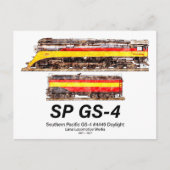 Southern Pacific GS-4 Daylight Steam Locomotive ポストカード (正面)