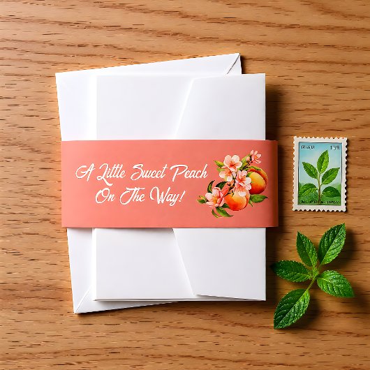 Southern Peach Garden Baby Shower 招待状ベリーバンド