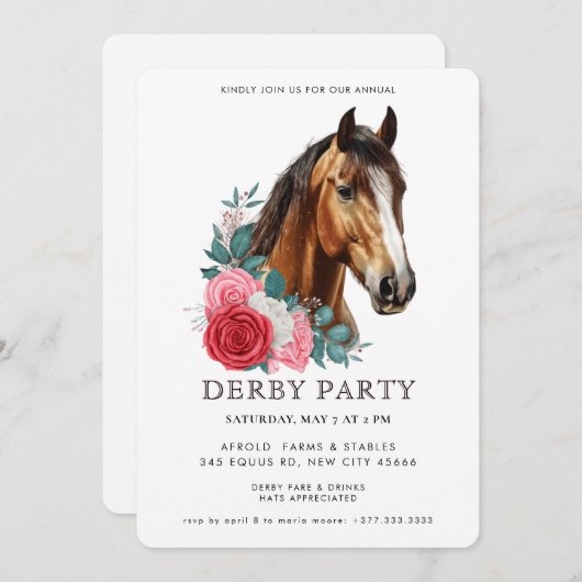 Southern Style Derby Party Invitation 招待状 (正面/裏面)