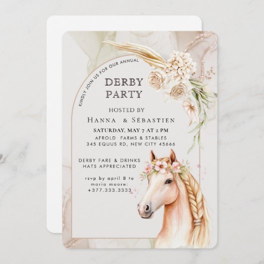 Southern Style Derby Party Invitation 招待状 (正面/裏面)