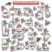 Southern U.S. Region – Educational Sticker Map シール (正面)