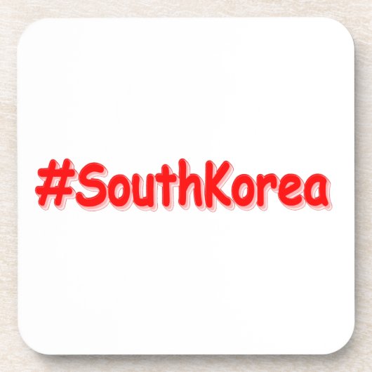 「#SouthKorea」かわいいデザイン。買今 コースター (正面)