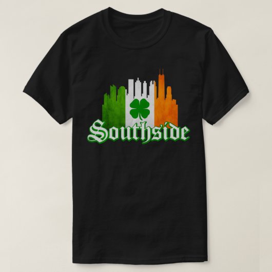 Southside Irish Pride Chicago Sky line Windy City  Tシャツ (デザイン正面)