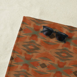 Southwest American Indian Inspired Art Pattern ビーチタオル