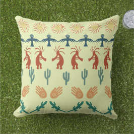 Southwest American Indian Tribal Petroglyphs Art アウトドアクッション