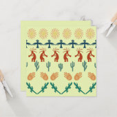 Southwest American Indian Tribal Petroglyphs Art カード (正面/裏面インサイチュ)