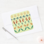 Southwest American Indian Tribal Petroglyphs Art スクエアシール (封筒)