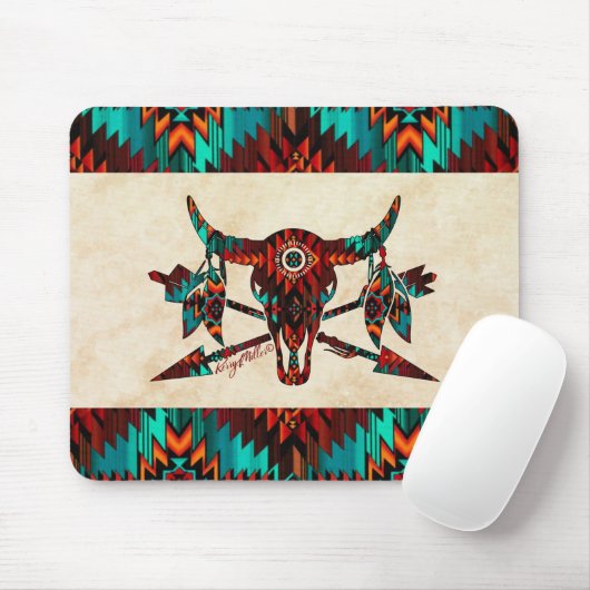 Southwest Buffalo Skull And Arrows マウスパッド (マウス)
