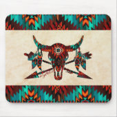 Southwest Buffalo Skull And Arrows マウスパッド (正面)