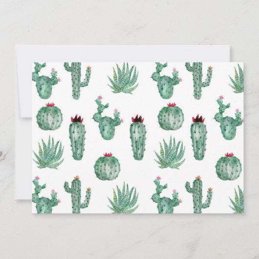 Southwest Cactus Botanical Note Card ノートカード (正面)