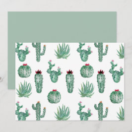 Southwest Cactus Botanical Note Card ノートカード