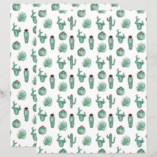 Southwest Cactus Scrapbook Paper (正面/裏面)