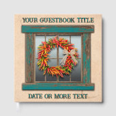 Southwest Chile Pepper Wreath Window Personalized  ゲストブック (正面)