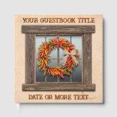 Southwest Chile Pepper Wreath Window Personalized  ゲストブック (正面)