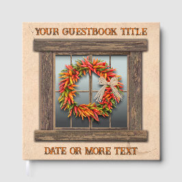 Southwest Chile Pepper Wreath Window Personalized ゲストブック