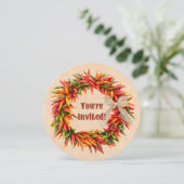 Southwest Chile Ristra Wreath Custom Invitation  シーズンカード (スタンド正面)