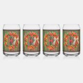 Southwest Chile Ristra Wreath on Wood Personalized ガラス缶 (正面)