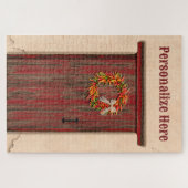 Southwest Chile Ristra Wreath Weathered Red Door ジグソーパズル (横)