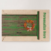 Southwest Chile Ristra Wreath Weathered Wood Door ジグソーパズル (横)