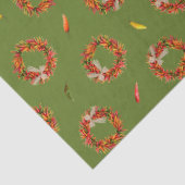 Southwest Chile Ristra Wreaths and Peppers Pattern 薄葉紙 (詳細)