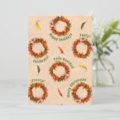 Southwest Chile Wreath Christmas Holiday 招待状 (スタンド正面)