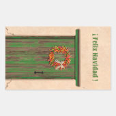 Southwest Chile Wreath Holiday Feliz Navidad 長方形シール (正面)
