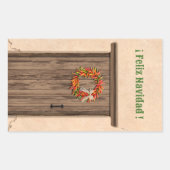 Southwest Chile Wreath Holiday Feliz Navidad 長方形シール (正面)