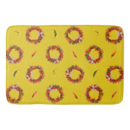 Southwest Chile Wreaths and Peppers Customizeable バスマット