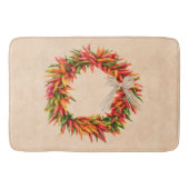 Southwest Colorful Rustic Chile Ristra Wreath バスマット (正面)