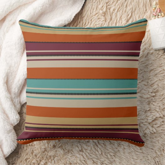 Southwest Decor Fall Shades Stripes  クッション (ブランケット)