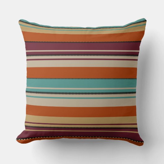 Southwest Decor Fall Shades Stripes  クッション (正面)