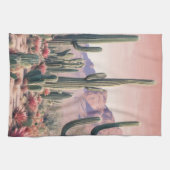Southwest Desert Cactus Scene  キッチンタオル (横)